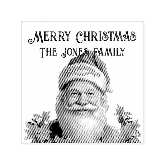 Tampon Auto-encreur Santa Claus Saint Nicholas Noël personnalisez (Design)