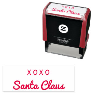Tampon Auto-encreur Santa Claus XOXO Faux Signature pour Noël