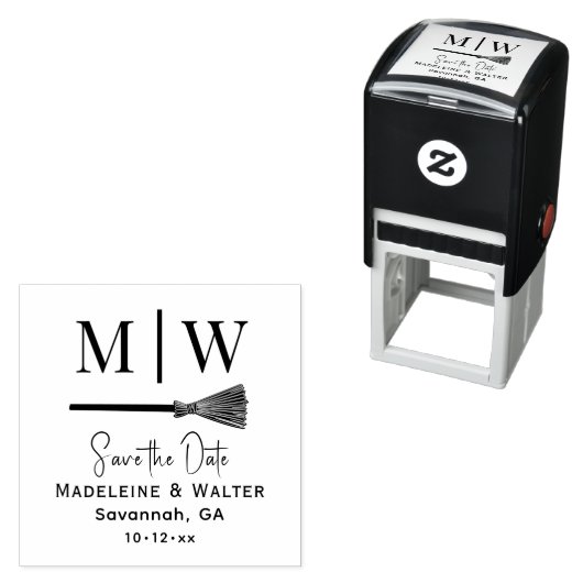 Tampon Auto-encreur Sauter la chambre 2 Monogramme initial Enregistrer (En situation)