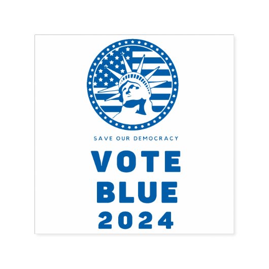 Tampon Auto-encreur Save Democracy Vote Blue 2024 Election (Design)