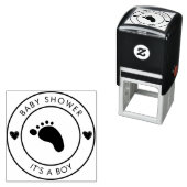 Tampon Auto-encreur Sceau de Baby shower autocollant (En situation)