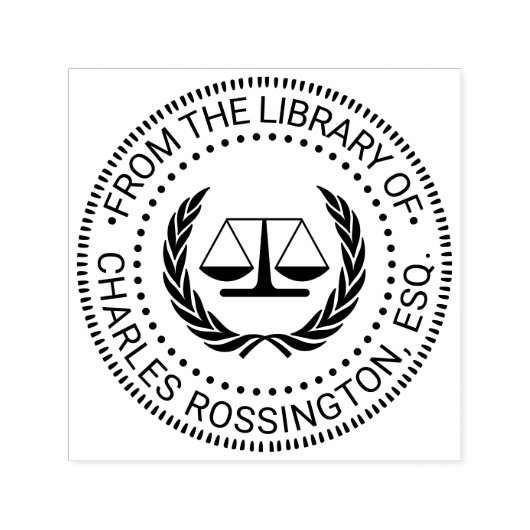 Tampon Auto-encreur Sceau de la balance de justice de l'avocat #4 Nom  (Design)