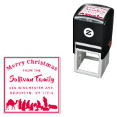 Tampon Auto-encreur Scène de Nativité Religieuse Noël Adresse de retou (En situation)