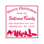 Tampon Auto-encreur Scène de Nativité Religieuse Noël Adresse de retou (Design)