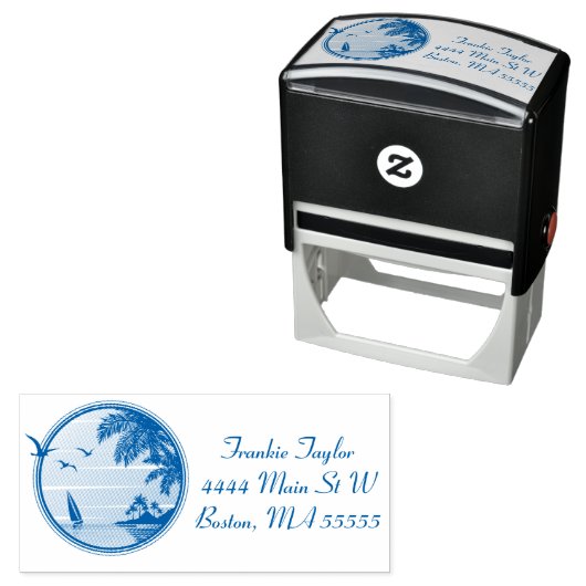 Tampon Auto-encreur Scène de plage personnalisée (En situation)