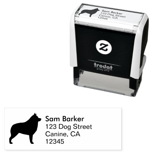 Tampon Auto-encreur Schipperke Chig Breed Silhouette Adresse de retour (En situation)