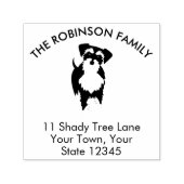 Tampon Auto-encreur Schnauzer Dog Family Adresse d'accueil (Design)