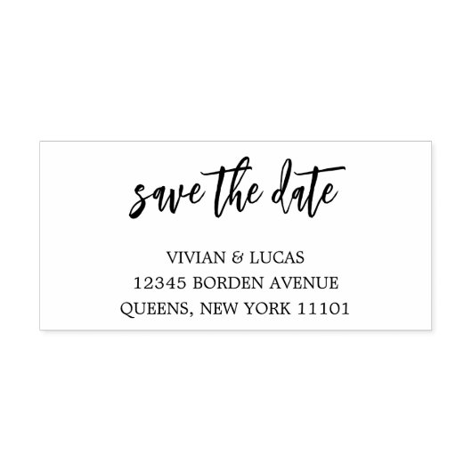Tampon Auto-encreur Script Chic Moderne Enregistrer La Date (Design)