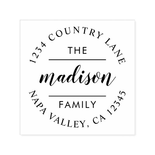 Tampon Auto-encreur Script circulaire | Créez votre propre adresse de (Design)