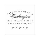 Tampon Auto-encreur Script classique | Adresse de retour du Mariage du (Design)