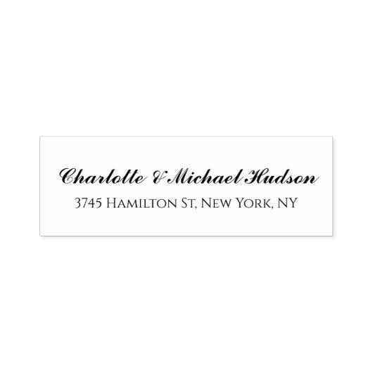 Tampon Auto-encreur Script Créatif Élégant Tendance Noir Blanc Famille (Design)