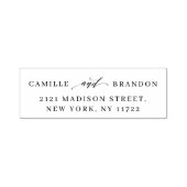 Tampon Auto-encreur Script d'adresse de retour Mariage moderne chic (Design)