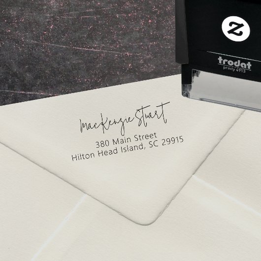 Tampon Auto-encreur Script d'adresse de retour minimal simple et moder