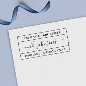 Tampon Auto-encreur Script de calligraphie frontière Adresse de retour