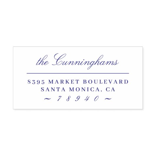 Tampon Auto-encreur Script de calligraphie Nom de famille Adresse de r (Design)