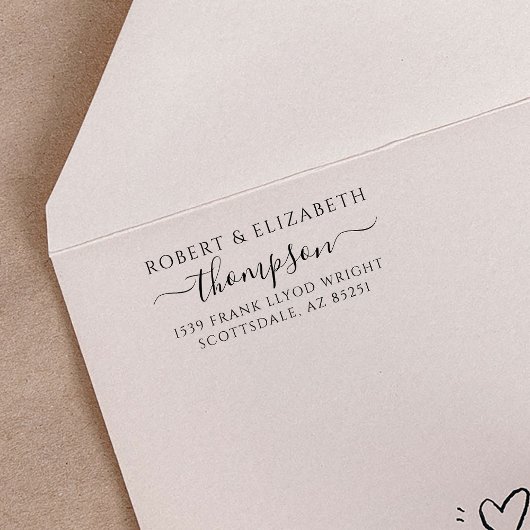 Tampon Auto-encreur Script de monogramme de la famille de timbres d'ad