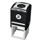 Tampon Auto-encreur Script de Monogramme rond noir moderne (Produit)