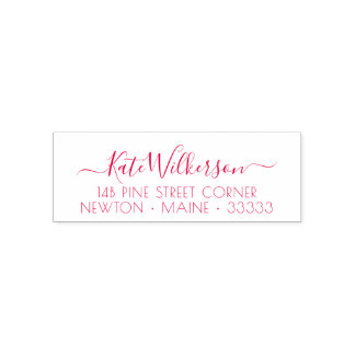 Tampon Auto-encreur Script de vacances minimaliste rouge