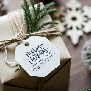 Tampon Auto-encreur Script élégant Joyeux Noël Adresse de retour