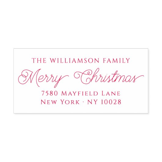 Tampon Auto-encreur Script élégant | Joyeux Noël | Adresse de retour (Design)