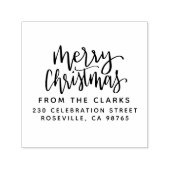 Tampon Auto-encreur Script élégant Joyeux Noël Adresse de retour (Design)