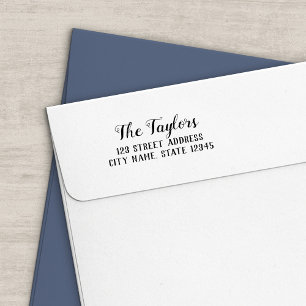 Tampon Auto-encreur Script élégant Nom de famille Adresse de retour