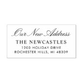 Tampon Auto-encreur Script élégant Notre nouvelle adresse de retour (Design)