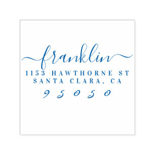 Tampon Auto-encreur Script élégant personnalisé Nom de famille Adresse