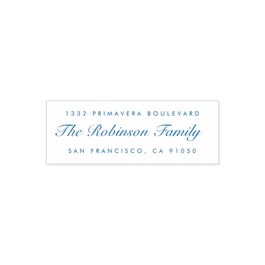 Tampon Auto-encreur Script élégant personnalisé Nom de famille Adresse (Design)