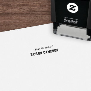 Tampon Auto-encreur Script et Serif Style de Varsity du bureau de