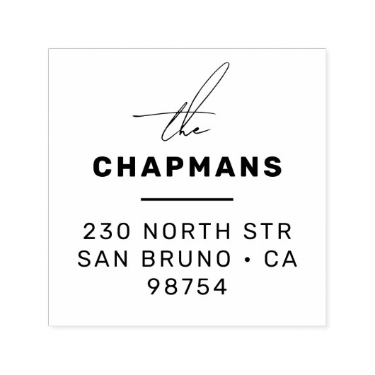 Tampon Auto-encreur Script et typographie modernes Adresse personnalis (Design)