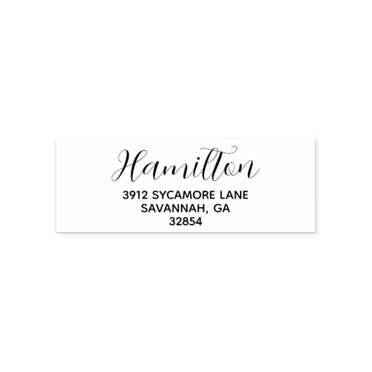 Tampon Auto-encreur Script Family Name & Simple Address (Design)