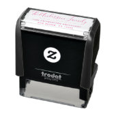 Tampon Auto-encreur Script Fuchsia | Adresse de retour de la calligrap (Produit)