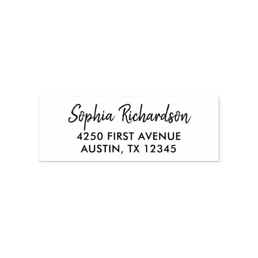 Tampon Auto-encreur Script manuscrit moderne | Adresse de retour (Design)