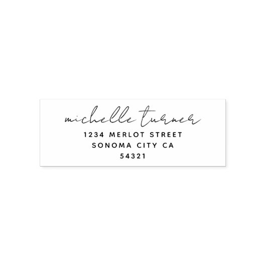 Tampon Auto-encreur Script minimal Adresse de retour moderne (Design)