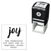 Tampon Auto-encreur Script moderne Joie Holiday Adresse de retour Timb (En situation)