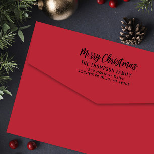 Tampon Auto-encreur Script moderne Joyeux Noël Adresse de retour