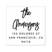 Tampon Auto-encreur Script moderne Nom de famille Adresse de retour (Design)