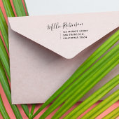 Tampon Auto-encreur Script moderne | Nom et adresse de retour personna