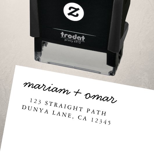 Tampon Auto-encreur Script moderne Simple Mariage Adresse de retour