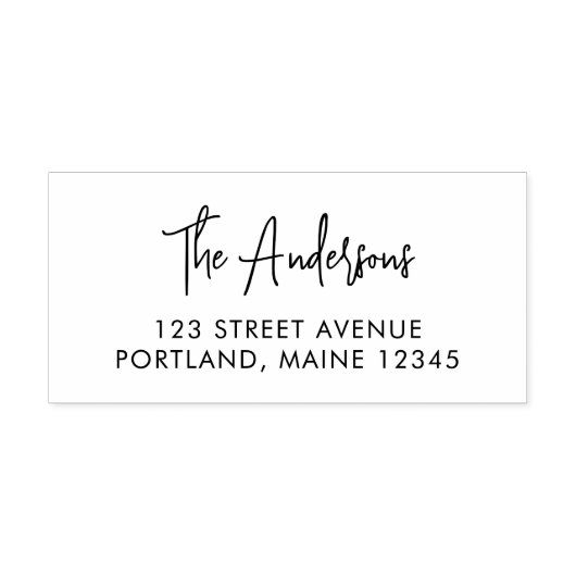 Tampon Auto-encreur Script moderne tendance Nom Adresse de retour (Design)