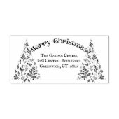 Tampon Auto-encreur Script personnalisé moderne Arbre de Noël botaniqu (Design)