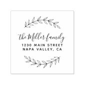 Tampon Auto-encreur Script personnalisé Nom de famille Botanique Adres (Design)