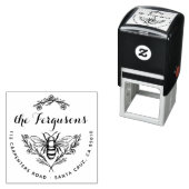 Tampon Auto-encreur Script rustique Honey Bee Round Adresse de retour (En situation)