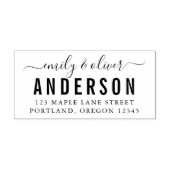 Tampon Auto-encreur Script tendance Couple Bold Nom Adresse de retour (Design)