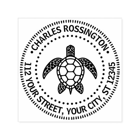 Tampon Auto-encreur Sea Turtle #5N Nom Adresse de retour (Design)