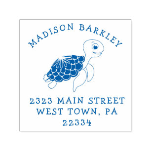 Tampon Auto-encreur Sea Turtle Kid Cute Retour Adresse Stamp