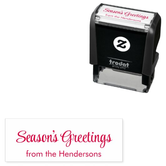 Tampon Auto-encreur Season's Greeting from the Couple's Name Template (En situation)