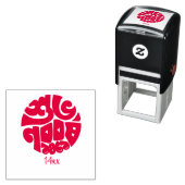 Tampon Auto-encreur Self Inking Rubber Stamp red (En situation)