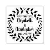 Tampon Auto-encreur Serre Rustique Laurel Script simple Mariage campag (Design)
